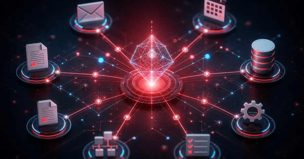 Représentation d'un agent IA autonome traitant des tâches en entreprise