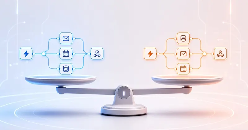 Comparaison visuelle entre les plateformes d'automatisation n8n et Zapier