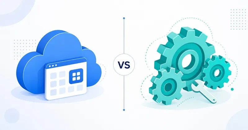 Comparaison visuelle entre un logiciel SaaS standard et une application sur mesure